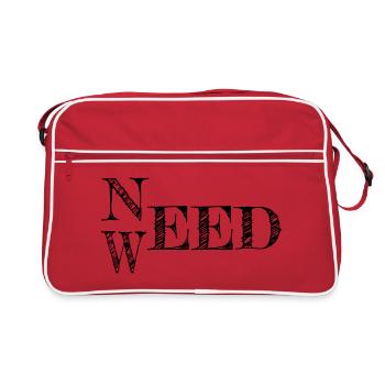 Need Weed Black - Retro Tasche - Rot/Weiß - Vorne