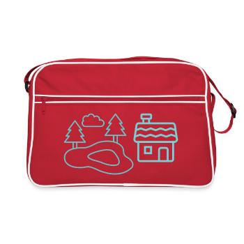 Waldsee-Häuschen Silhouetten - Retro Bag - red/white - Front