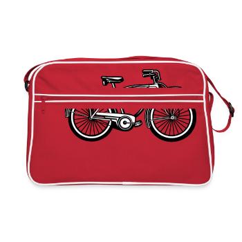 Beach cruiser vélo 01_schwarz blanc - Sac Retro - rouge/blanc - Devant