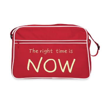 Le bon moment, c’est MAINTENANT - Sac Retro - rouge/blanc - Devant