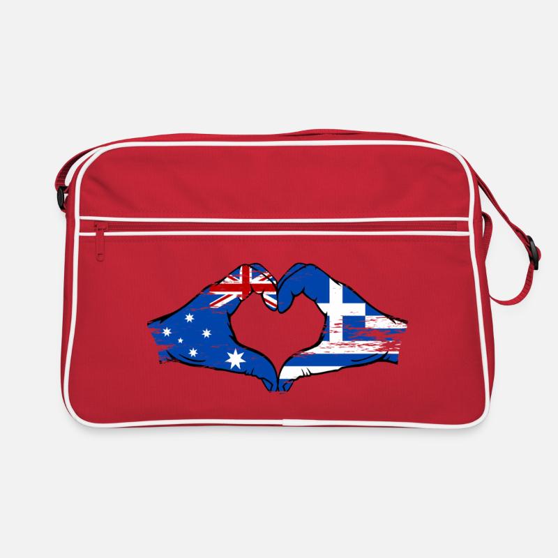 Australie Grèce Drapeau Mains Coeur Forme Sac Retro