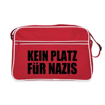 kein platz für nazis - Retro Tasche - Rot/Weiß - Vorne