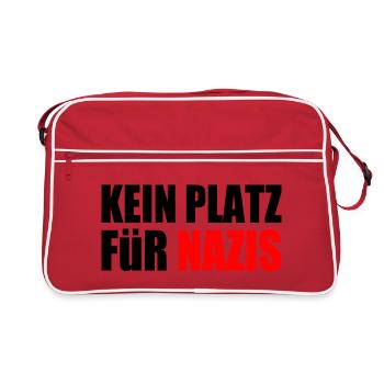 kein platz für nazis - Retro Tasche - Rot/Weiß - Vorne