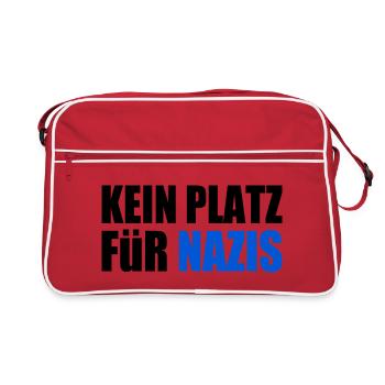 kein platz für nazis - Retro Tasche - Rot/Weiß - Vorne