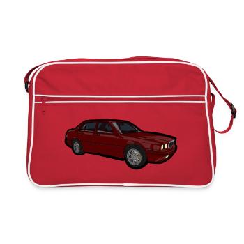 Red Car Illustration Retro Look - Retro Bag - red/white - Front