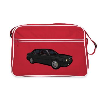 Black vintage Sedan - Retro Bag - red/white - Front