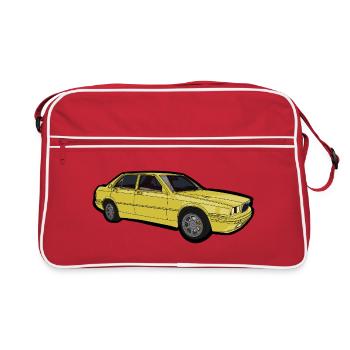 Yellow Classic Sedan - Retro Bag - red/white - Front