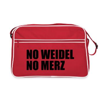 No weidel no merz - Retro Tasche - Rot/Weiß - Vorne