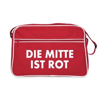 die mitte ist rot - Retro Tasche - Rot/Weiß - Vorne
