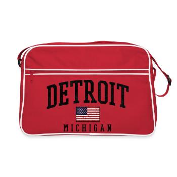 Drapeau vintage de Detroit, Michigan - Sac Retro - rouge/blanc - Devant