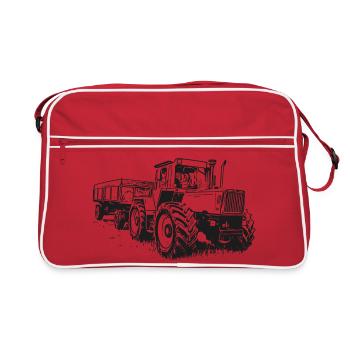 MB trac 1600 turbo | Traktor - Retro Tasche - Rot/Weiß - Vorne