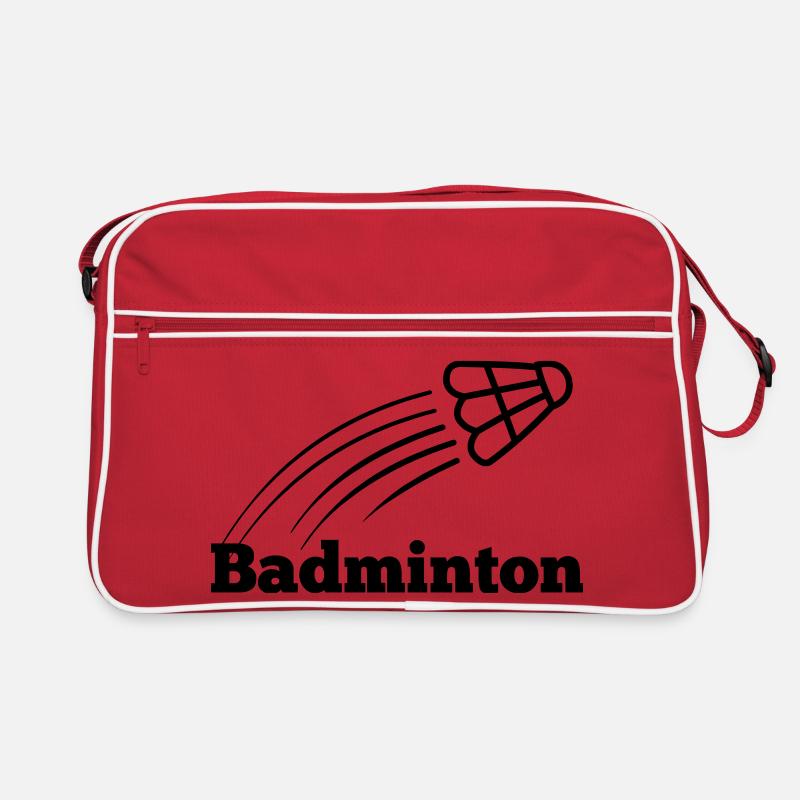 Badminton text with shuttle flying up Retro Bag