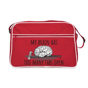 My Brain has too many tabs open! - Retro Bag - red/white - Front