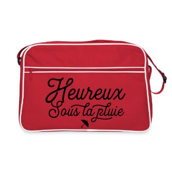 Heureux sous la pluie - Bonheur tous les jours - Sac Retro - rouge/blanc - Devant