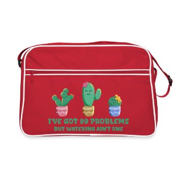 Cute cactus without problems - Retro Bag - red/white - Front