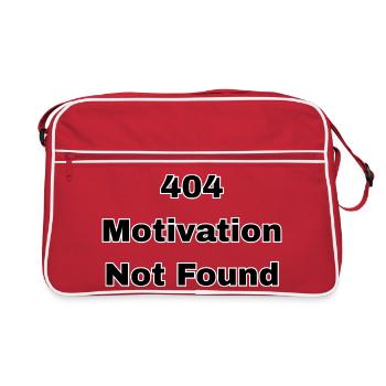 404 Motivation Not Found – Minimalist - Retro Bag - red/white - Front