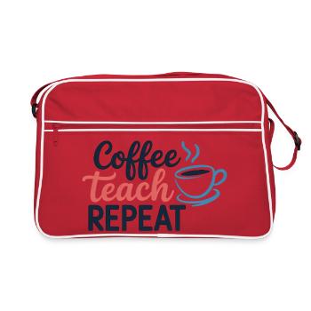 Coffee Teach Repeat Motivational - Retro Bag - red/white - Front