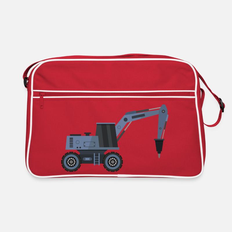 Bagger mit Hammer Retro Tasche