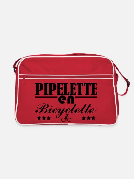 Pipelette en bicyclette - Sac Retro - rouge/blanc - Devant