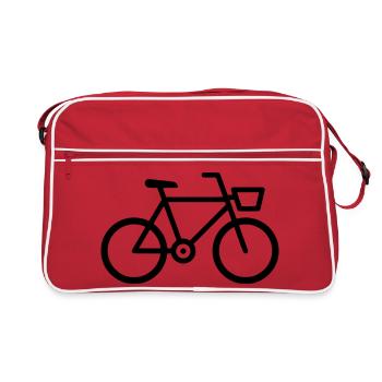 Fahrrad Bike Icon Outline - Retro Bag - red/white - Front