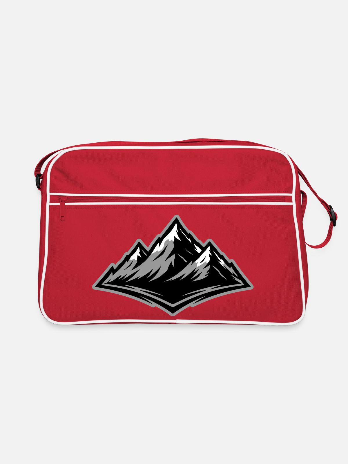 Mountains Symbol Alps - Retro Bag - red/white - Front