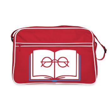 Aperçu du livre et des lunettes - Sac Retro - rouge/blanc - Devant