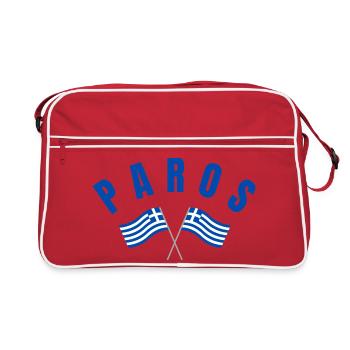 Paros Crossed Flags Emblem - Retro Bag - red/white - Front