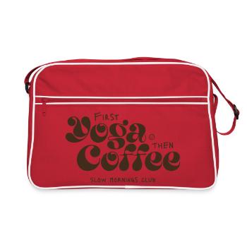 Yoga d’abord, café après - Sac Retro - rouge/blanc - Devant