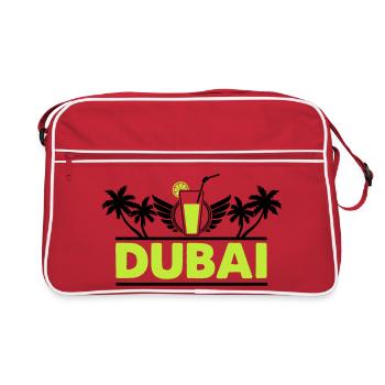 Logo néon de la boisson au citron vert de Dubaï - Sac Retro - rouge/blanc - Devant