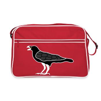Corbeau Noir en Contour Jaune - Sac Retro - rouge/blanc - Devant