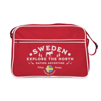 Suède Nature d’aventure du Nord - Sac Retro - rouge/blanc - Devant