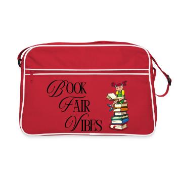 Nur Buchmesse-Vibes - Retro Tasche - Rot/Weiß - Vorne