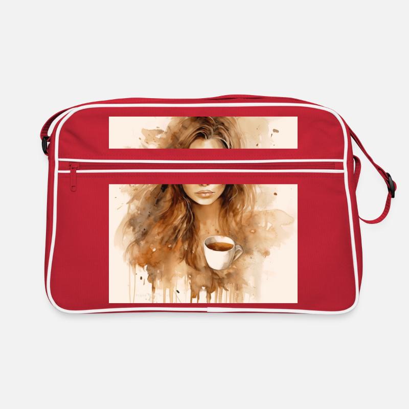 Coffee Bliss: Belle aquarelle brune d’un Sac Retro