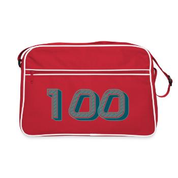 100. 100 ANS. 100e ANNIVERSAIRE. ANNIVERSAIRE 100 - Sac Retro - rouge/blanc - Devant