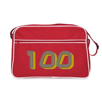 100. 100 ANS. 100e ANNIVERSAIRE. ANNIVERSAIRE 100  - Sac Retro - rouge/blanc - Devant