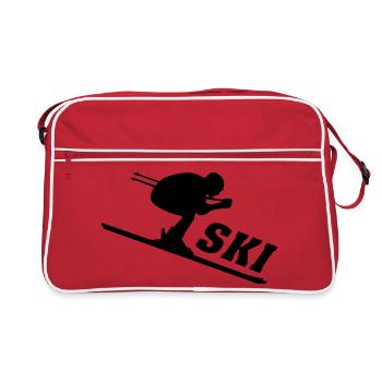 Ski, ski, skiing, après ski, freeski, winter - Retro Bag - red/white - Front
