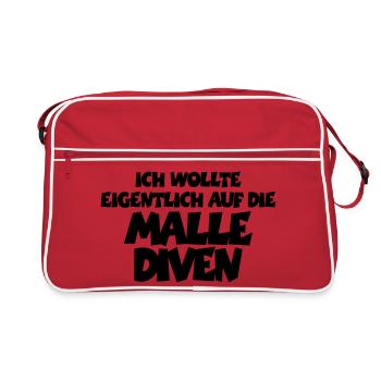 Ich wollte eigentlich auf die Malle Diven - Retro Tasche - Rot/Weiß - Vorne