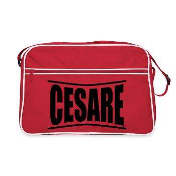 Cesare T-Shirt Geschenkidee - Retro Tasche - Rot/Weiß - Vorne