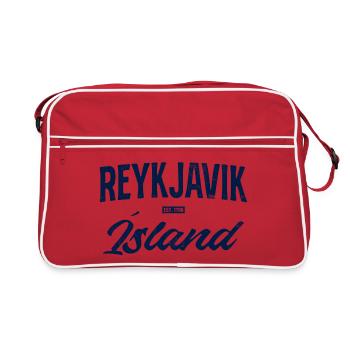 Reykjavik Blue Lettering - Retro Bag - red/white - Front