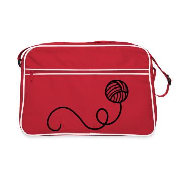 Cartoon Wool Ball - Retro Bag - red/white - Front