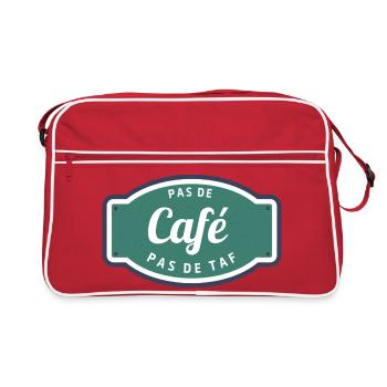 Pas de café pas de taf – T-shirt drôle bureau vint - Sac Retro - rouge/blanc - Devant