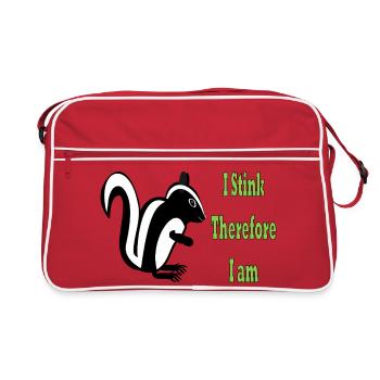 Humorous Skunk Philosophy Quote Design - Retro Bag - red/white - Front