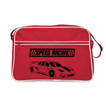 Voiture de course sportive minimaliste - Sac Retro - rouge/blanc - Devant