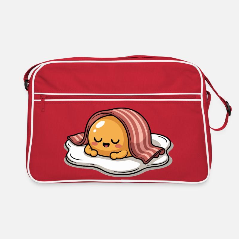 Sleeping Egg with Bacon Cartoon Retro Bag
