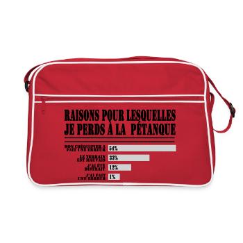 pour les Fans de Pétanque - Sac Retro - rouge/blanc - Devant