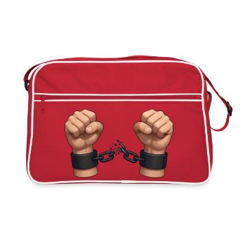 BE FREE - freedom & rights - Retro Bag - red/white - Front