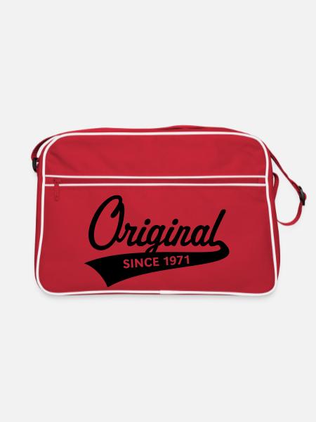 Original depuis 1971 (année de naissance, date de naissance / B) - Sac Retro - rouge/blanc - Devant