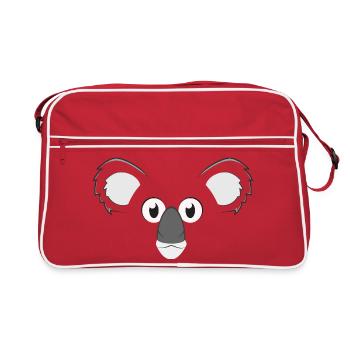 Costume d’animal fainéant à Kawaii avec visage de koala paresseux - Sac Retro - rouge/blanc - Devant