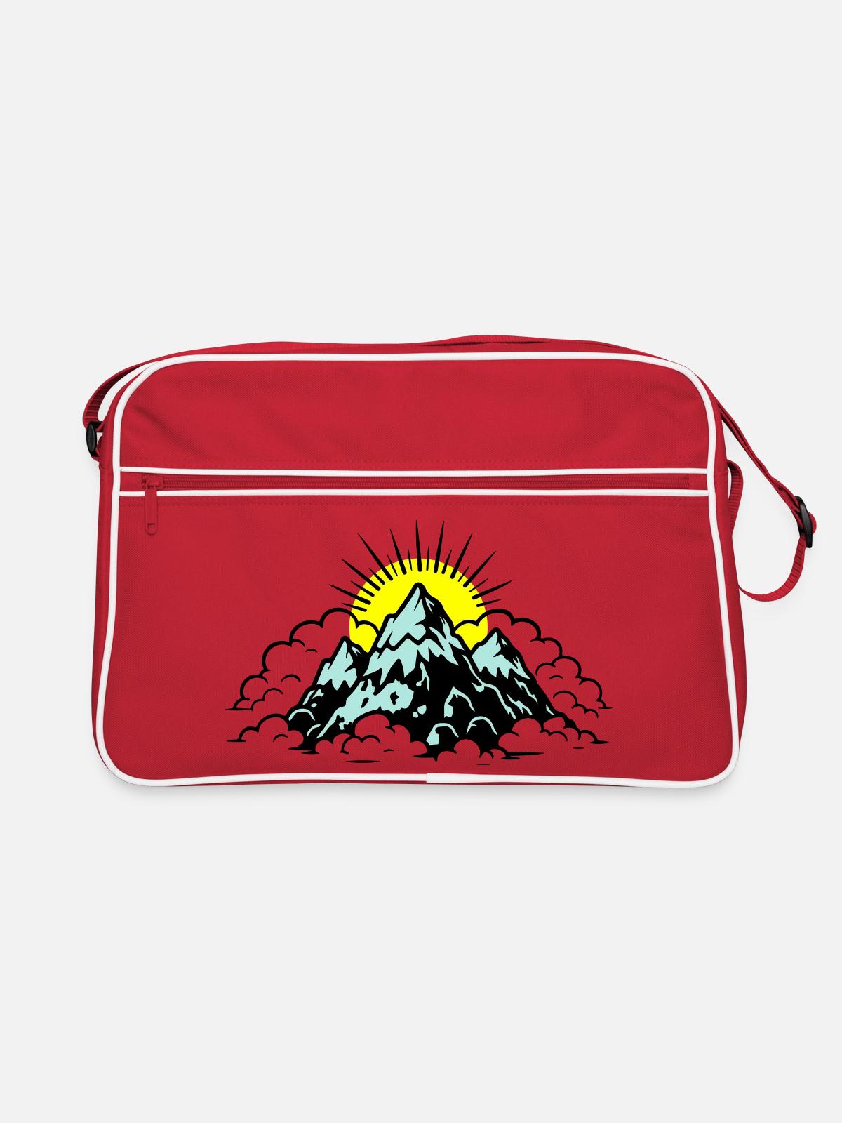 Mountains Alps Nature - Retro Bag - red/white - Front