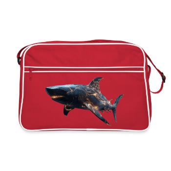 Cybershark – Futuristic Power of the Deep - Retro Bag - red/white - Front